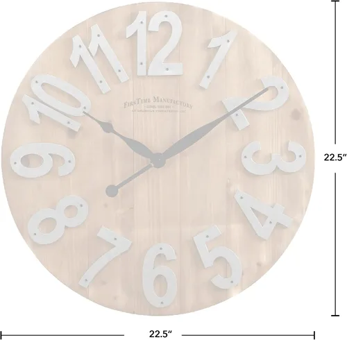 Vista 4 de FirsTime & Co. Reloj de pared de madera con listones, 22.5 pulgadas, color marrón, 243