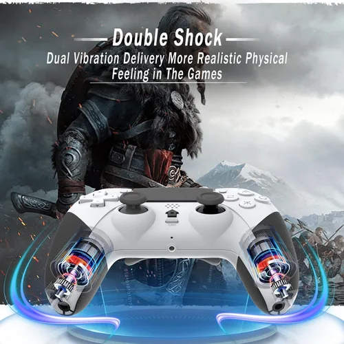 Vista 4 de TERIOS Control inalámbrico Pro compatible con PS4PS4 ProPS4 Slim Console, control remoto para juegos con batería recargable integrada de 800 mAh