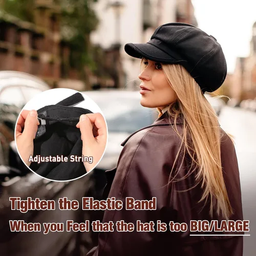 Vista 4 de 2019 New Womens Newsboy - Boina estilo cabbie para mujer, gorra con visera cloche de algodón