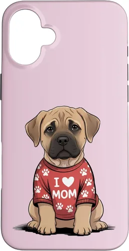 Vista 23 de Womens I Love Mom Bullmastiff Dog Mother's Day Mastiff Mom Case for iPhone 17