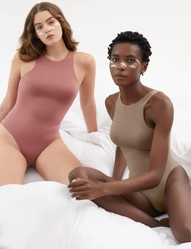 Vista 4 de PUMIEY Body sin mangas de cuello alto para mujer, sexy, colección Smoke Cloud
