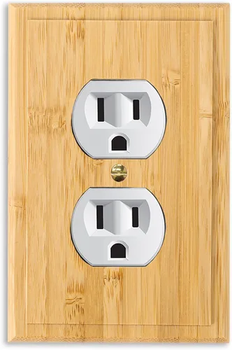 Vista 21 de Placa de interruptor de luz de palanca simple de madera maciza de 4.8 x 3.14 pulgadas, cubierta de interruptor de luz de calidad de madera cruda