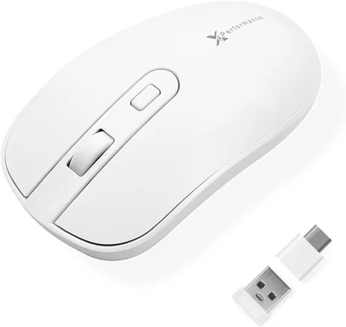 Vista 8 de X9 Performance Ratón USB C dual inalámbrico con receptor USB-A y tipo C - Multidispositivo - Ratón inalámbrico 2.4G RF USB tipo C para MacBook Gris