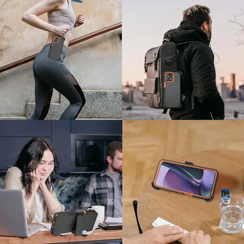 Vista 6 de Funda compatible con Moto G Stylus 5G 2023, con funda de clip para cinturón, resistente, a prueba de golpes, protección de cuerpo completo, cubierta