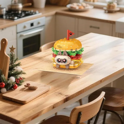 Vista 5 de MEIEST Juego de bloques de construcción de alimentos para adultos Hamburguesa