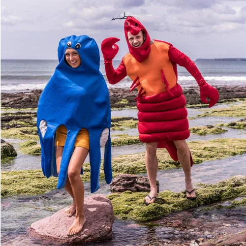 Vista 7 de Bodysocks Disfraz de langosta roja bajo el mar para adultos (talla única)
