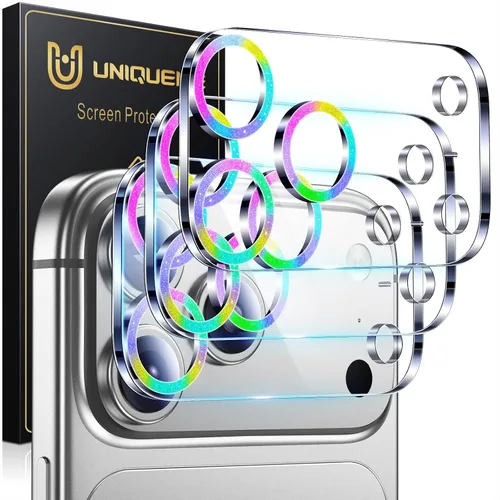 Vista 57 de UniqueMe para Paquete de 3 Protectores de Lente de Cámara para iPhone 15 Pro/iPhone 15 Pro Max, [Protección contra Caídas] [Compatible con Fundas]