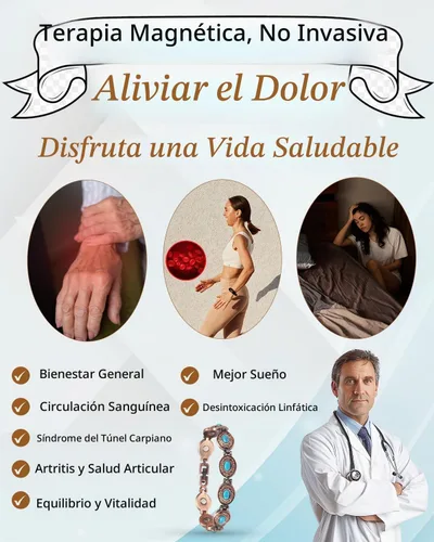 Vista 2 de MagVIVACE Pulsera de cobre para mujer, joyería magnética con imán