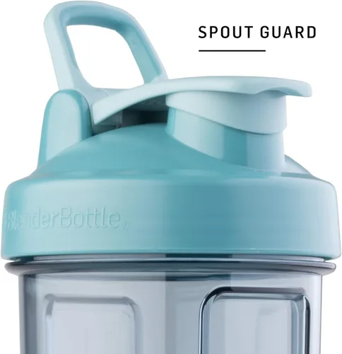 Vista 4 de BlenderBottle Shaker Bottle Pro Series perfecta para batidos de proteínas y antes del entrenamiento, 32 onzas, azul cerúleo