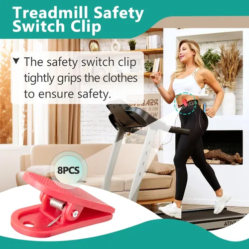 Vista 2 de 8 clips de interruptor de seguridad para cinta de correr, clip universal de repuesto para cable de llave de cinta de correr, clip de seguridad