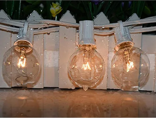 Vista 2 de Bombillas de repuesto G40 para exteriores, 120 V 5 W transparentes IP44 impermeable, regulable, globo de vidrio incandescente de 1.5 pulgadas, 2200