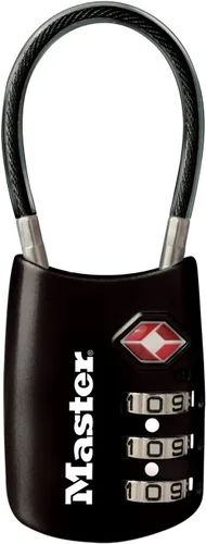 Vista 5 de Master Lock Cerraduras de viaje aprobadas por la TSA establece tu propia combinación, construcción de metal duradero