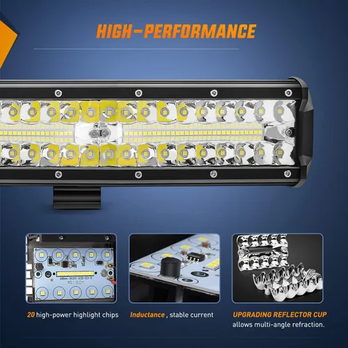 Vista 3 de Nilight ZH411-A 12” 12” 300 W, 300 W, triple fila de inundación Spot Combo 30000LM Led Off Road luces para camiones con juego de arnés de cableado