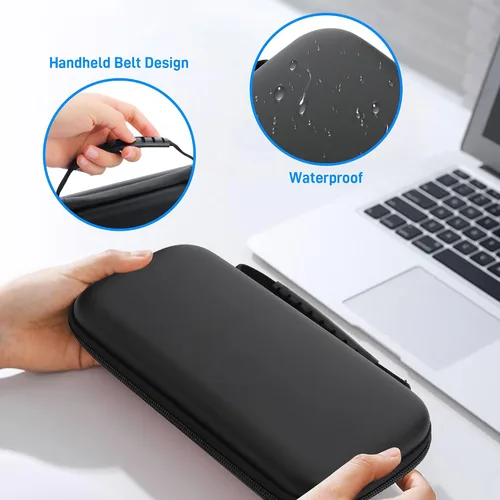 Vista 7 de RHOTALL Carrying Case for Nintendo Switch Lite,Shockproof Portable Accessories Bundle Travel Bag,TPU Case Cover with Screen Protector,10 Thumb Grips