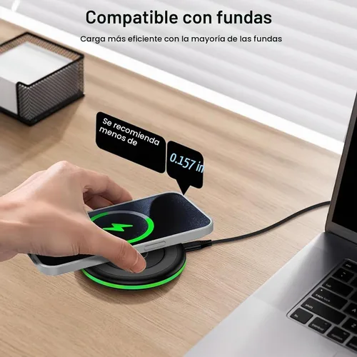 Vista 3 de Cargador inalámbrico para Samsung con almohadilla de carga rápida, cargador de teléfono inalámbrico para estación de carga Android, compatible