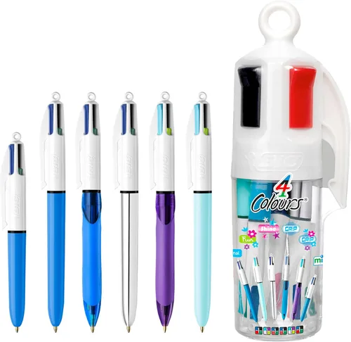 Vista 2 de BIC Bolígrafos retráctiles de punta media (0.039 pulgadas), 4 colores, 6 bolígrafos y cada bolígrafo contiene 4