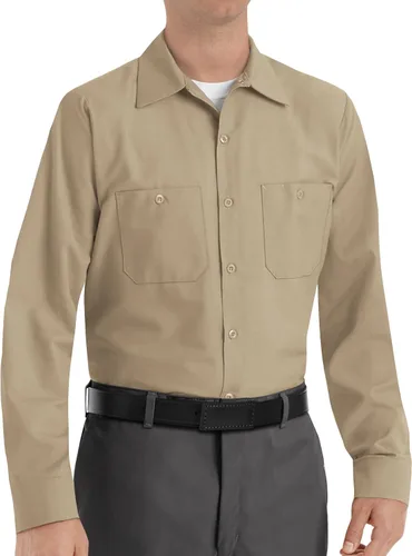 Vista 4 de Red Kap Camisa de trabajo industrial de manga larga para hombre Caqui