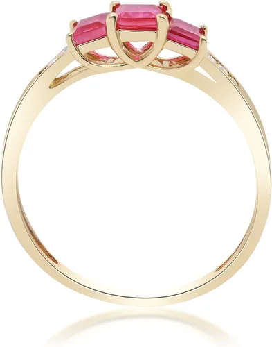 Vista 4 de Gin & Grace Anillo de compromiso de oro blanco de 14 quilates con diamantes de zafiro de corte princesa azul natural (I1, I2) para mujer, zafiro
