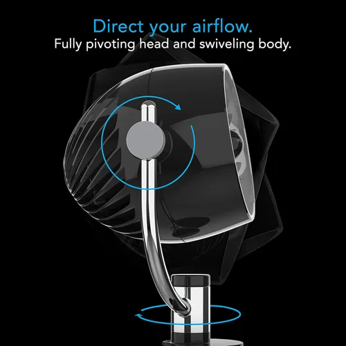 Vista 2 de Ventilador Circulador de Aire Personal Vornado Pivot3 con Clip, con Clip Multisuperficie, Ventilador Portátil Silencioso para Oficina o Dormitorio