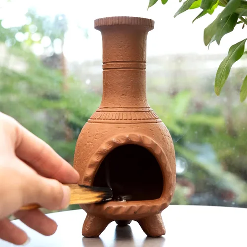 Vista 12 de MOUGIGI Soporte de Palo Santo Hecho a Mano y Quemador de Conos de Incienso - Elegante Accesorio para Limpias de Salvia con Capacidad para Rituales