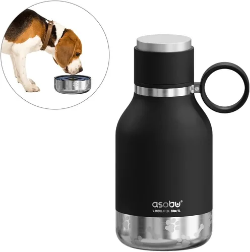 Vista 8 de Botella Buddy de Asobu, una botella de agua aislada de acero inoxidable con cuenco de agua removible para perros y cuenco de almacenamiento