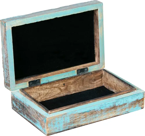 Vista 8 de Caja de madera - Caja de recuerdo con tapa - Caja de memoria para recuerdo - Diseño de hojas - Caja de cristal para guardar piedras, diseño grabado