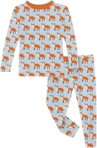 Vista 149 de KicKee Pants Conjunto de pijama de manga larga con estampado de piezas