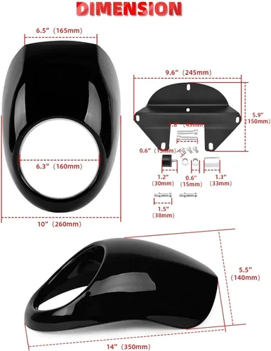 Vista 4 de Amazicha Máscara de Carenado para Faros Delanteros, Soporte de Visera para Faros Delanteros Compatible con Harley Sportster XL 1973-posterior