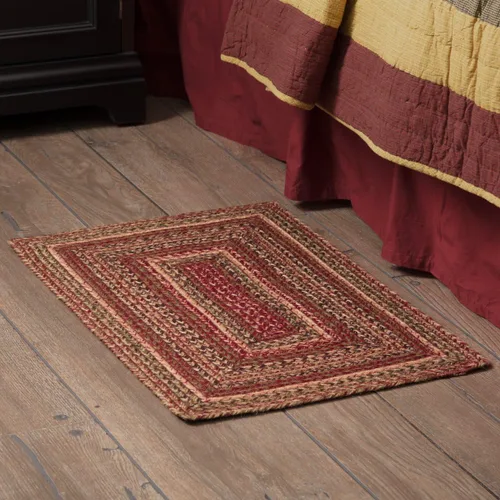 Vista 9 de VHC Brands Cider Mill - Alfombra de yute primitivo a rayas rojas de medio círculo, decoración de 16.5 x 33 pulgadas