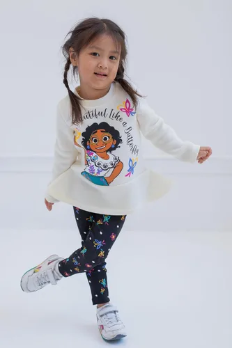 Vista 2 de Disney Encanto Mirabel Luisa Isabela - Conjunto de sudadera de forro polar y leggings para niñas pequeñas