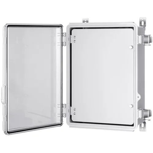 Vista 9 de Caja de conexiones Gratury, carcasa de plástico impermeable IP67 para proyectos eléctricos, cubierta con bisagras gris, incluye placa de montaje