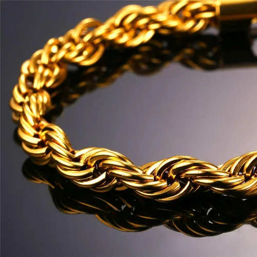 Vista 3 de U7 Figaro Bracelet, Stainless Steel Figaro Chain Bracelet, Rope Chain Bracelet Stainless Steel 18K Gold Plated Wrist Chain for Men Women