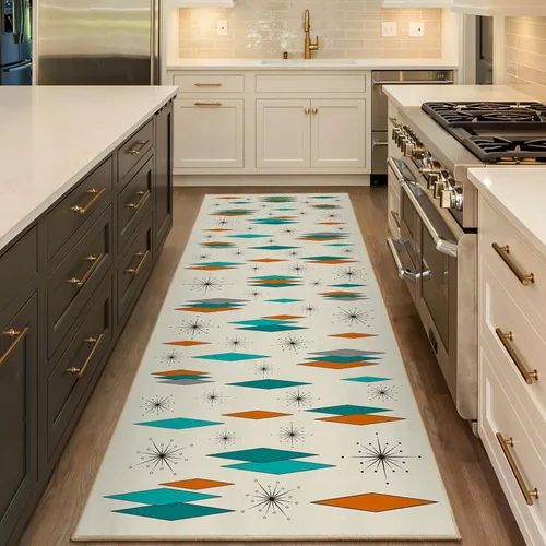 Vista 15 de Alfombra Floral Boho 2x3, Alfombra de Entrada Interior con Flores Coloridas Antideslizante Alfombra Pequeña para Área de Entrada Cocina Baño