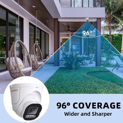 Vista 3 de TIGERSECU Cámara de seguridad domo gran angular de 5 MP para TVI, CVI, AHD, CVBS DVR, resistente a la intemperie para uso en interiores