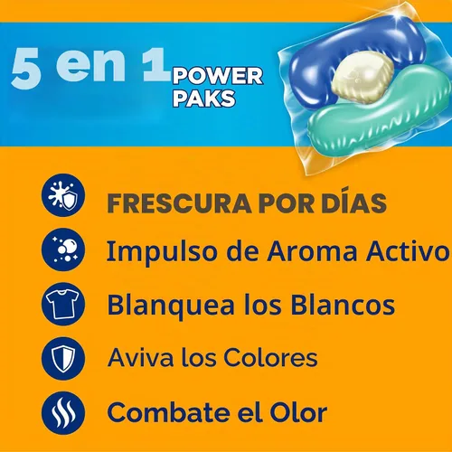 Vista 2 de Arm & Hammer Clean Burst - Paquete de detergente 5 en 1, alta eficiencia (HE), 42 unidades Long-Lasting Freshness, Whitens & Brightens, Odor