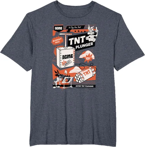 Vista 48 de Looney Tunes Wile E. Coyote - Camiseta de émbolo TNT, Blanco, S