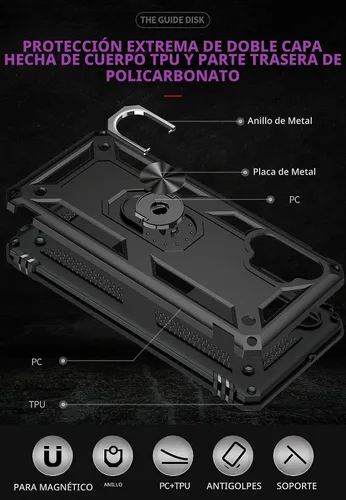 Vista 7 de Funda para Samsung Galaxy A32 4G [no compatible con A32 5G] con protector de pantalla de vidrio templado, para Galaxy A32 4G Heavy Duty Armor
