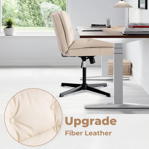 Vista 4 de Criss Cross Chair No Wheel Saucer Gaming Armless Swivel Vanity Chair Ergonomic Cross Legged Home Office Computer Chair for Home Living Room Bedroom