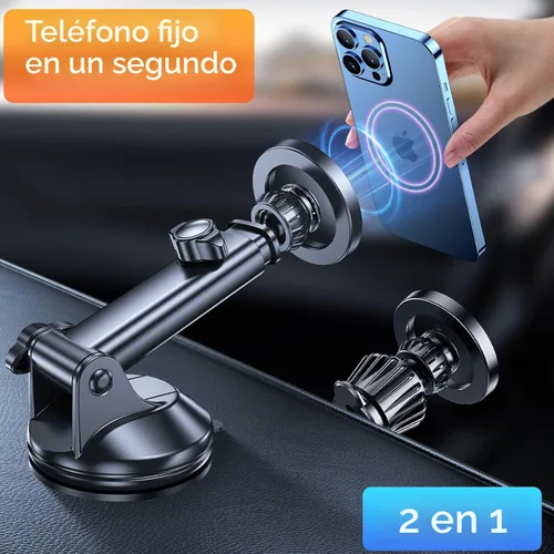 Vista 6 de Coolpow para Soporte de Coche MagSafe【Parabrisas+Ventilación+Tablero】Soporte Magnético de Teléfono para Coche Soporte de Montaje de Teléfono Negro