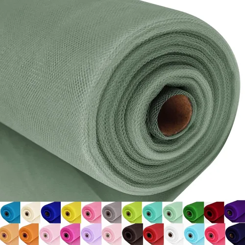 Vista 38 de Rollos de tela de tul, 54 pulgadas por 10 yardas (30 pies), cinta de tul para decoración de fiestas de boda, rollo de tela transparente en bobina