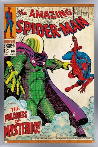 Vista 11 de Marvel Comics Spider-Man - Póster de pared Amazing Spider-Man #66, 22.4 pulgadas de largo x 14.7 pulgadas de ancho, versión enmarcada de madera