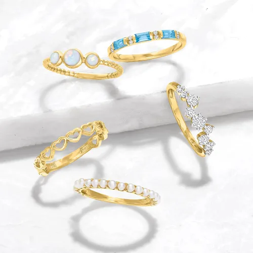 Vista 4 de RS Pure by Ross-Simons Opal 3-Stone Ring in 14kt Yellow Gold