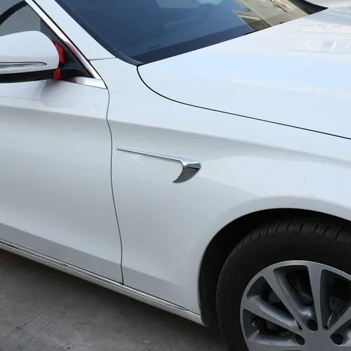 Vista 5 de YIWANG Cubierta para emblema lateral de automóvil ABS cromada, 2 unidades, para Mercedes Benz Clase C W205, Clase E W213, accesorios externos