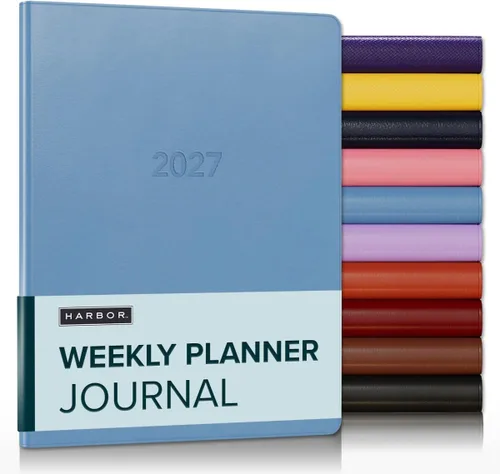 Vista 82 de Harbor Agenda semanal y mensual grande 2025-2026 – Agenda con calendario y cuaderno, piel sintética duradera, 192 páginas, tapa blanda