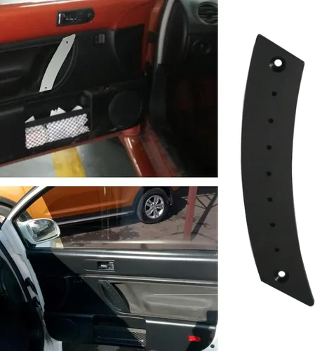Vista 5 de Juego de manijas para panel de puerta compatible con Beetle 1998-2010 de grado aeronáutico de aluminio negro, 2 manijas con 4 tornillos