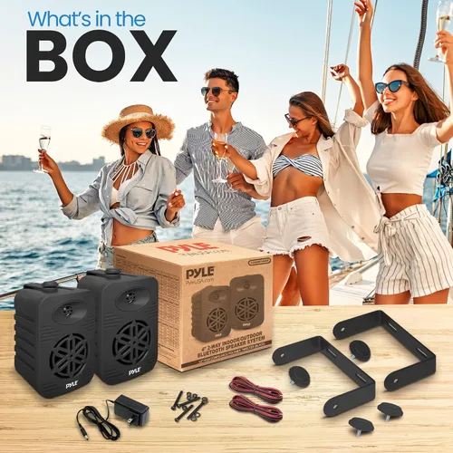 Vista 2 de Pyle USA - Par de altavoces Bluetooth para interiores y exteriores, sistema de altavoces de rango completo de 2 vías de 300 W, doble impermeable, 4