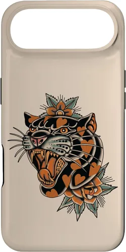 Vista 27 de American Traditional Panther with Hearts Old School Tattoo Case para iPhone 17