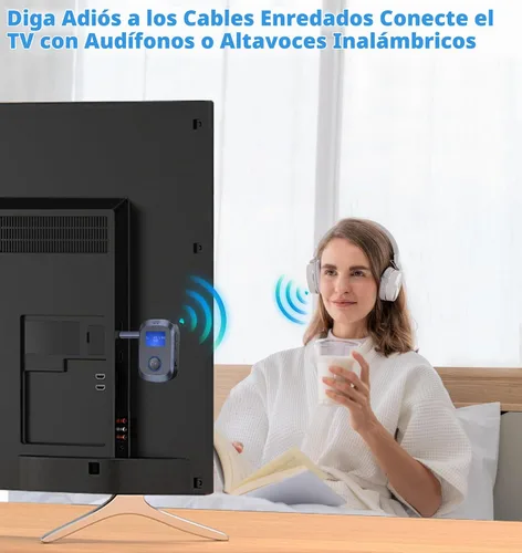 Vista 3 de Adaptador Bluetooth KAIY para auriculares de avión Bluetooth Transmitter for TV/PC/Gym, Bluetooth Receiver for Stereo Receiver, Wireless 3.5mm AUX
