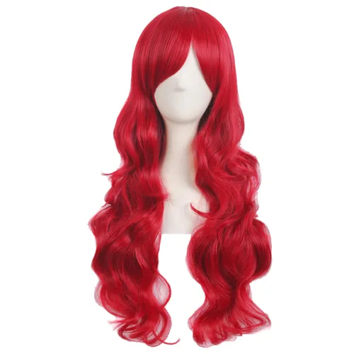 Vista 16 de MapofBeauty - Encantadora peluca larga y rizada para mujer, 28 pulgadas (70 cm), negro