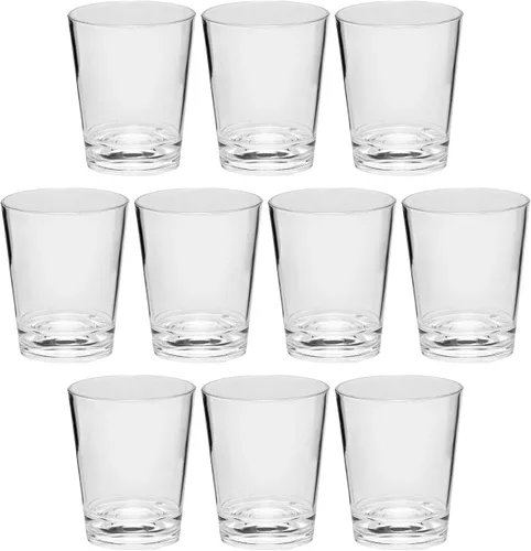 Vista 10 de Vasos de chupito de plástico translúcidos personalizados de 1.5 onzas, juego de 10/50/100 unidades, acrílico, ideal para regalos de cumpleaños